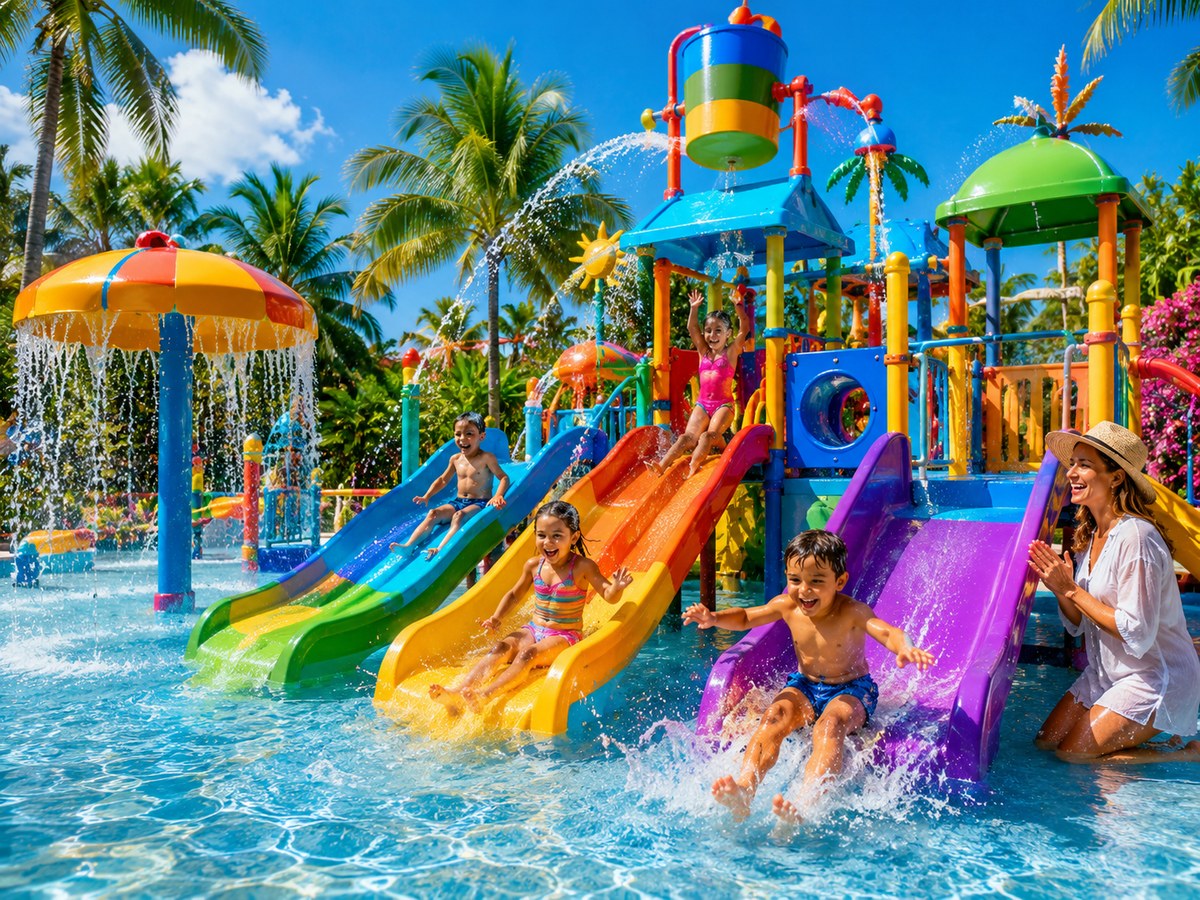 Área infantil do parque aquático